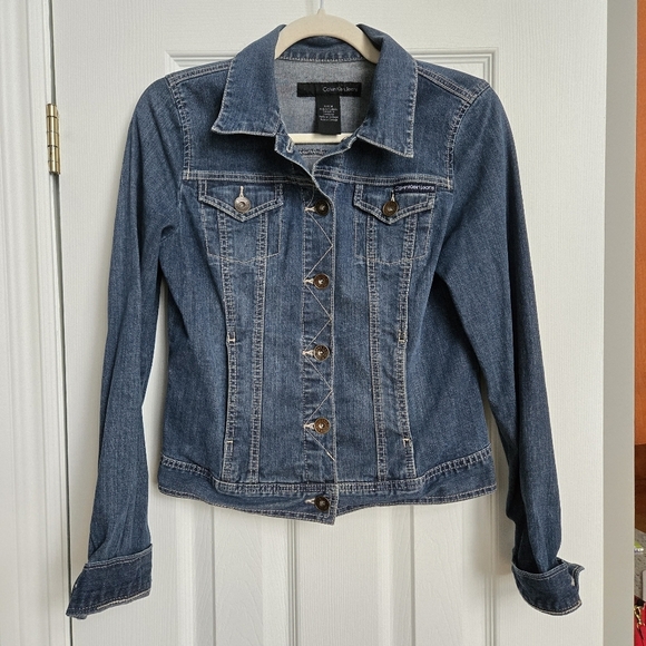 Calvin Klein Jeans  Dark‎ Denim Jacket, Y2K - Picture 2 of 9